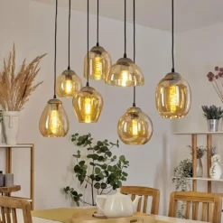 Suspension Nanami Argent Oxydé, Or, 7 lumières