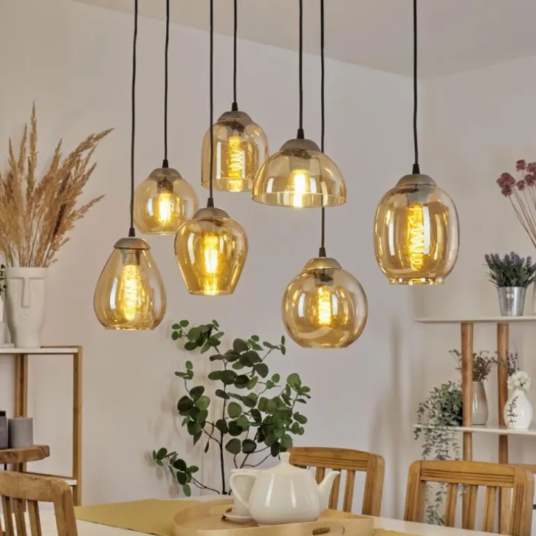 Suspension Nanami Argent Oxydé, Or, 7 lumières