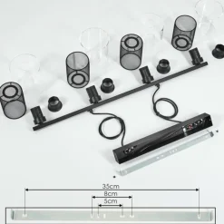 Suspension Pajonales Noir, 4 lumières