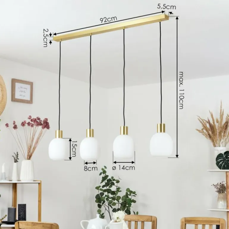 Suspension Pintacura Laiton, 4 lumières
