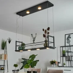 Suspension Quirihue LED Noir, Blanc, 6 lumières