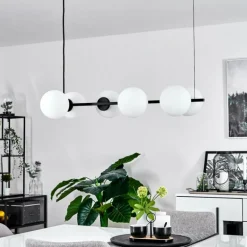 Suspension Rascoupet Noir, 6 lumières