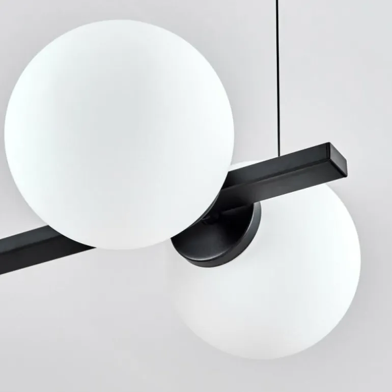 Suspension Rascoupet Noir, 6 lumières