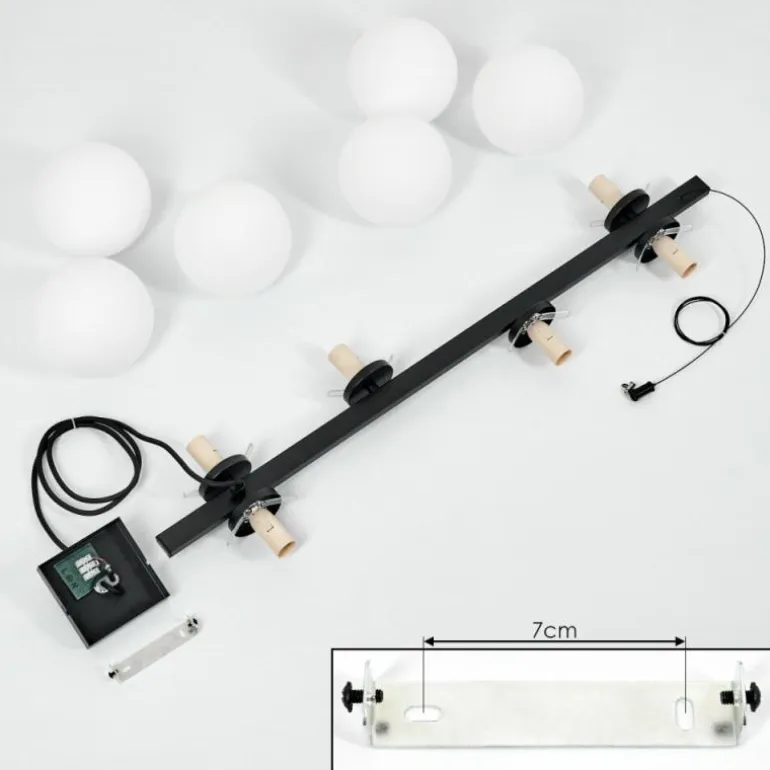 Suspension Rascoupet Noir, 6 lumières