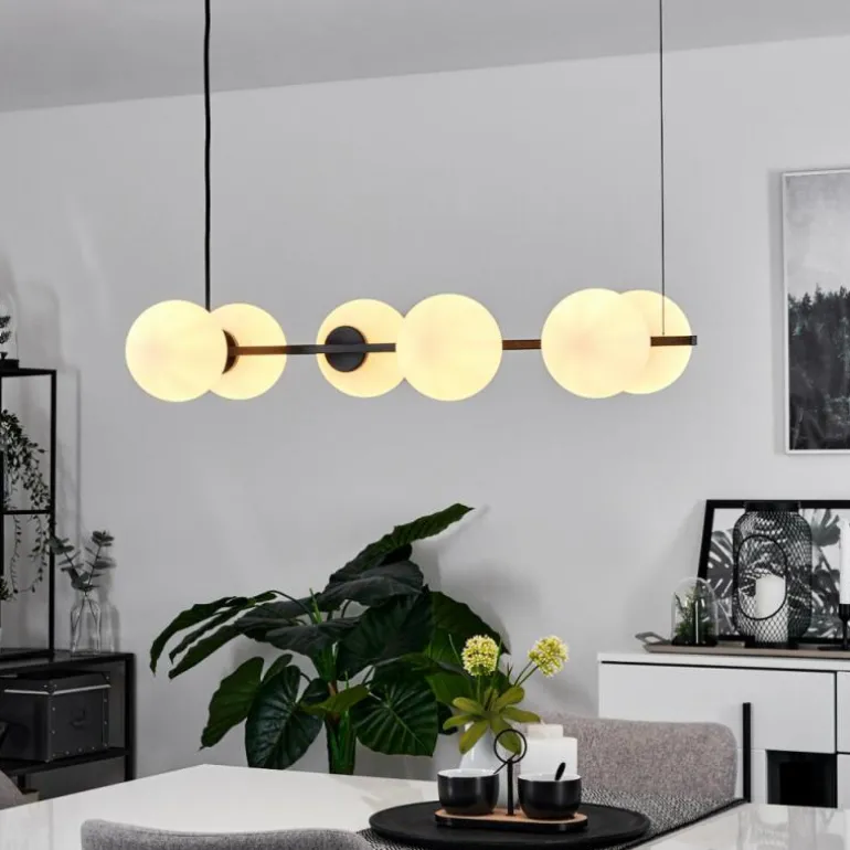 Suspension Rascoupet Noir, 6 lumières