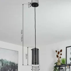 Suspension Rasperden Noir, 1 lumière