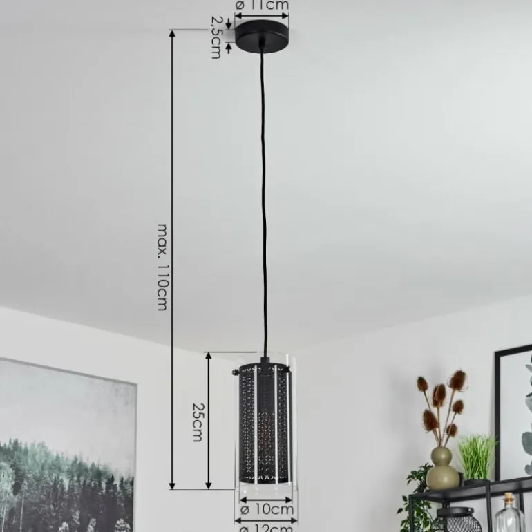 Suspension Rasperden Noir, 1 lumière