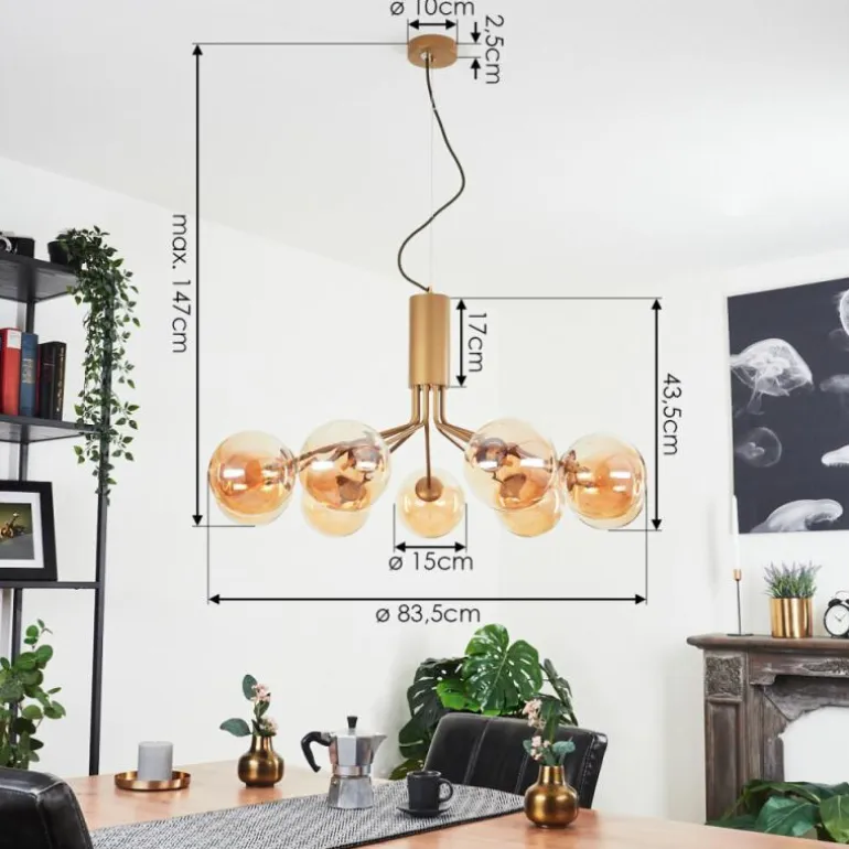 Suspension Remaisnil Laiton, 9 lumières