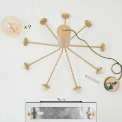 Suspension Remaisnil Laiton, 9 lumières