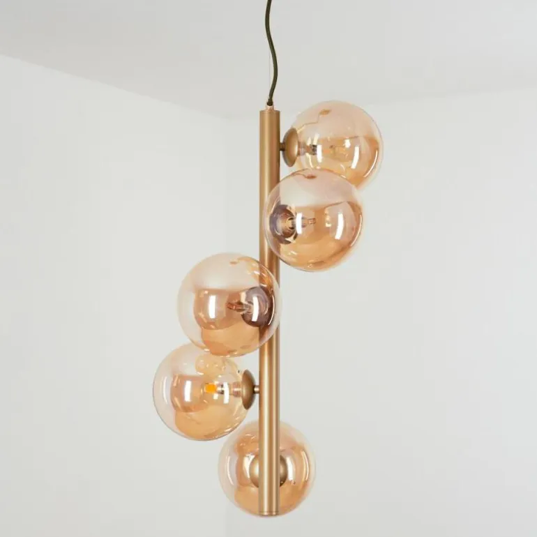 Suspension Remaisnil Or, 5 lumières