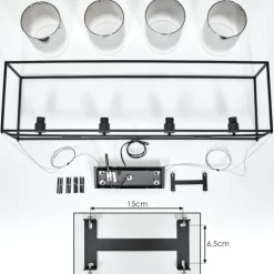 Suspension Sarniguet Noir, 4 lumières