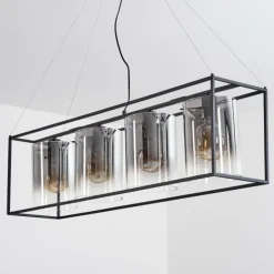 Suspension Sarniguet Noir, 4 lumières
