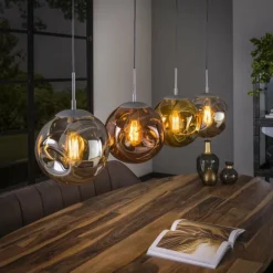 Suspension Stellar Anthracite, 4 lumières