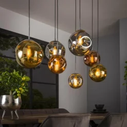 Suspension Stellar Anthracite, 7 lumières