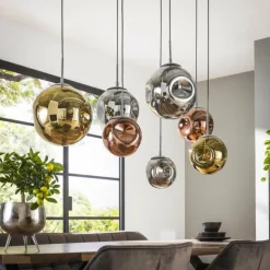 Suspension Stellar Anthracite, 7 lumières