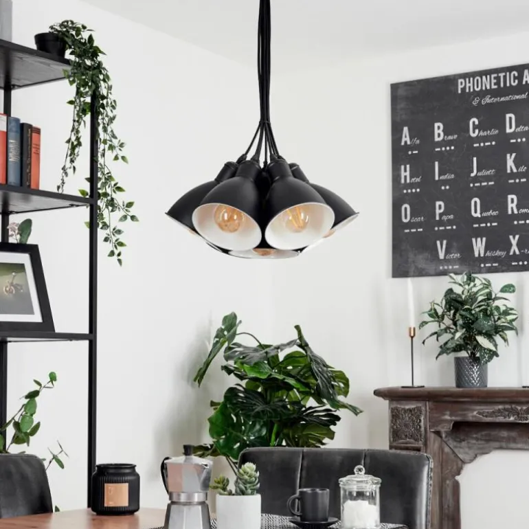 Suspension Timola Noir, 7 lumières