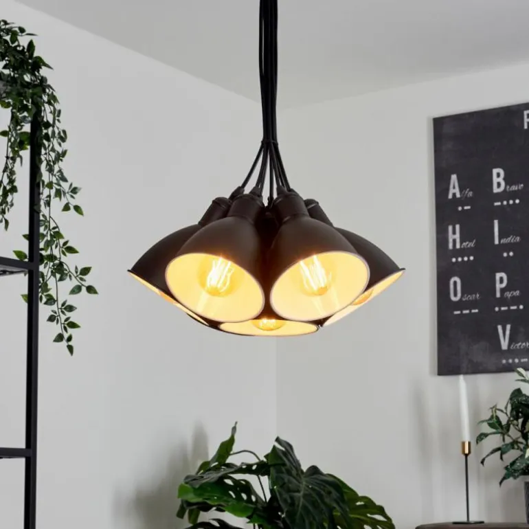 Suspension Timola Noir, 7 lumières