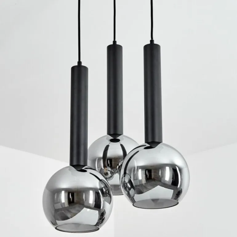 Suspension Trezeste Noir, 3 lumières