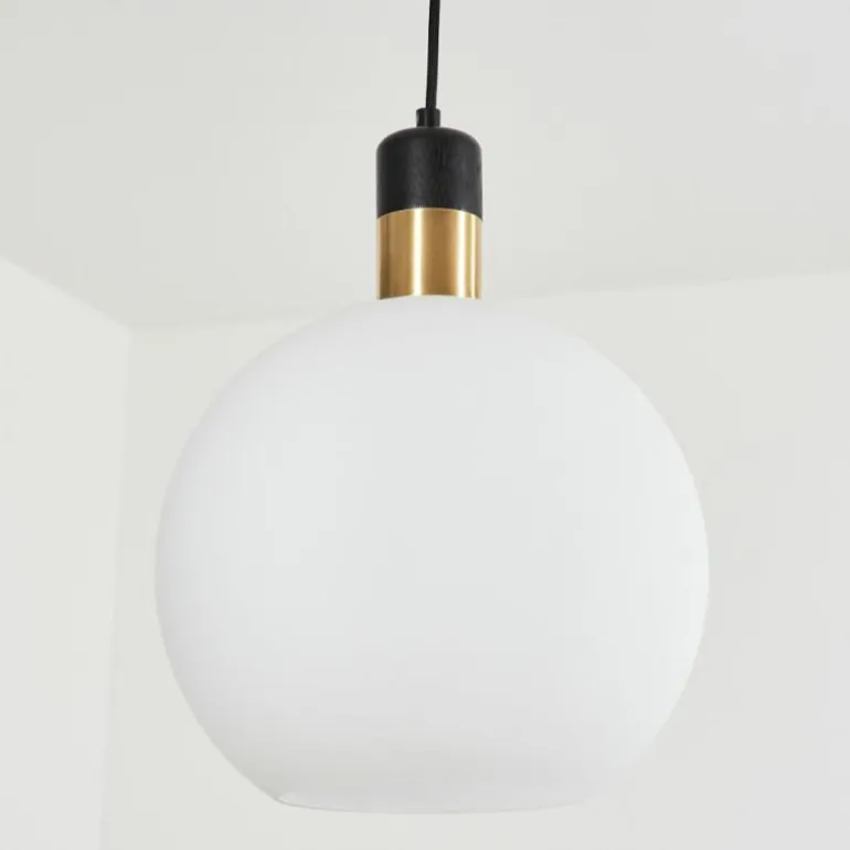Suspension Tuvalu Laiton, Noir, 1 lumière