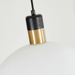 Suspension Tuvalu Laiton, Noir, 1 lumière