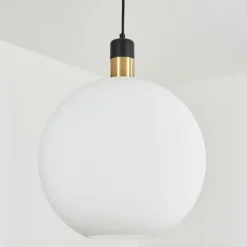 Suspension Tuvalu Laiton, Noir, 1 lumière