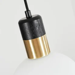 Suspension Tuvalu Laiton, Noir, 1 lumière