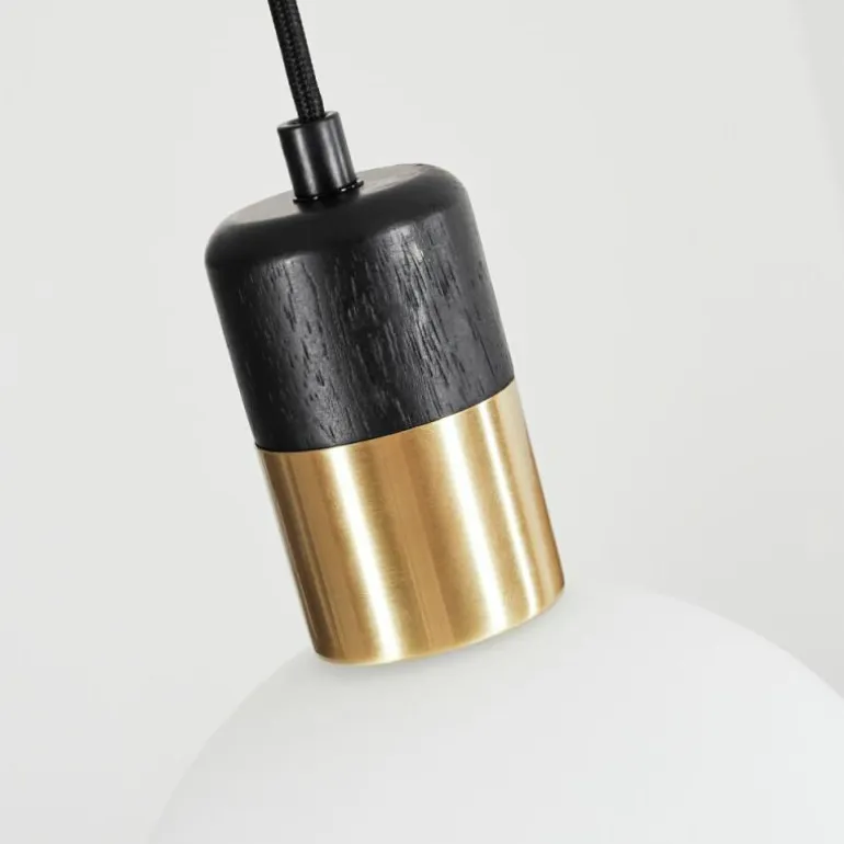 Suspension Tuvalu Laiton, Noir, 1 lumière