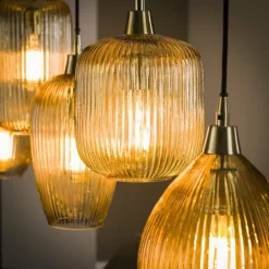 Suspension Vasco Noir, 5 lumières