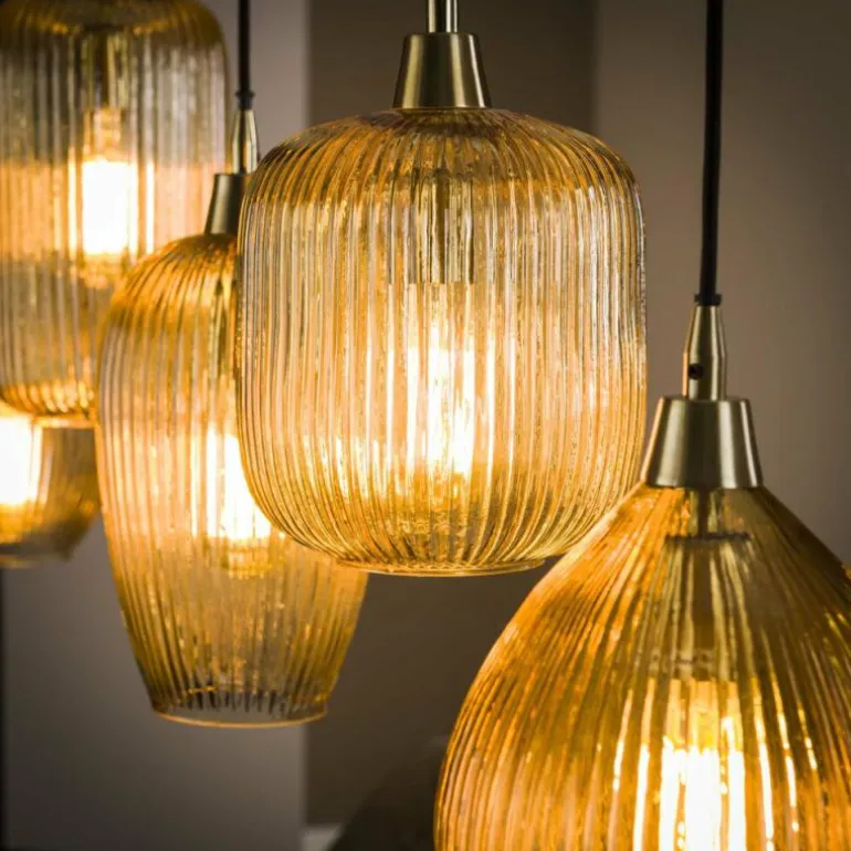 Suspension Vasco Noir, 5 lumières