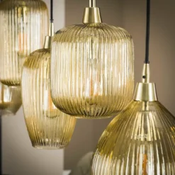 Suspension Vasco Noir, 5 lumières