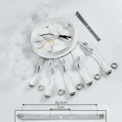 Suspension Ventosa Blanc, 5 lumières