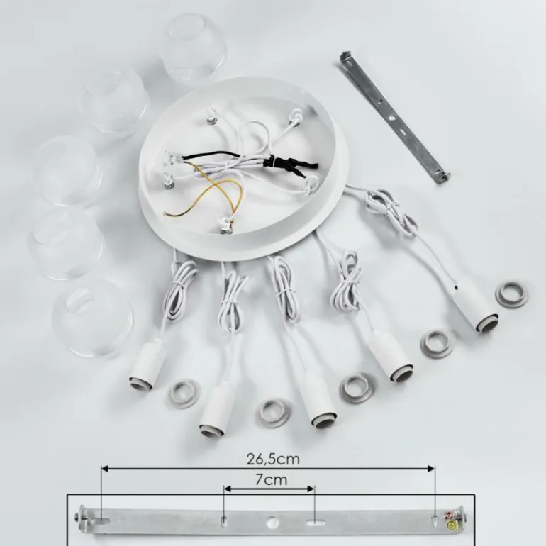 Suspension Ventosa Blanc, 5 lumières