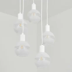 Suspension Ventosa Blanc, 5 lumières