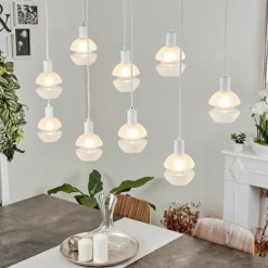 Suspension Ventosa Blanc, 9 lumières