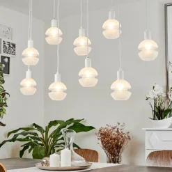 Suspension Ventosa Blanc, 9 lumières