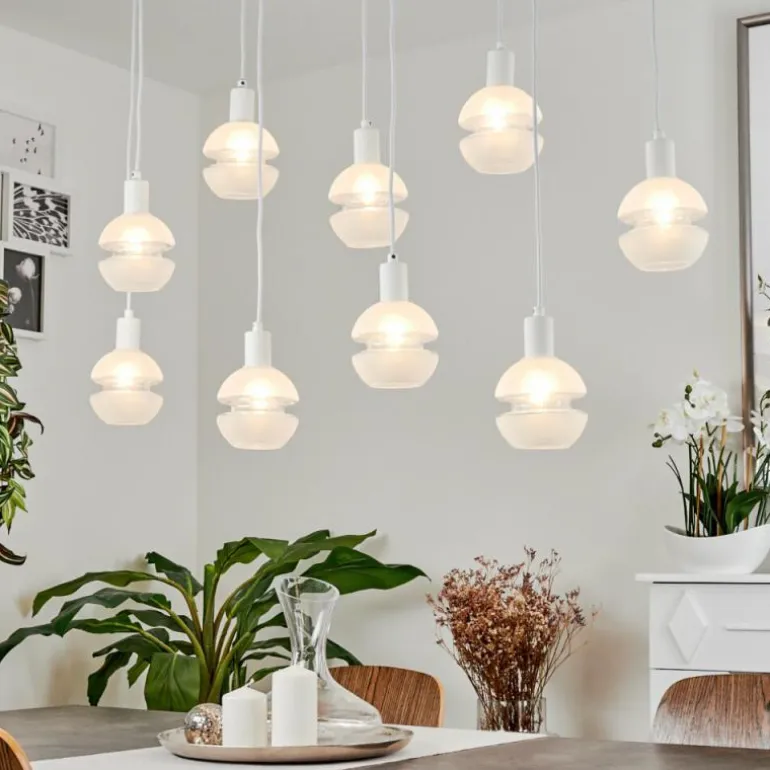 Suspension Ventosa Blanc, 9 lumières