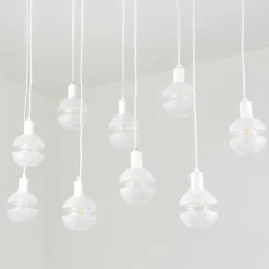 Suspension Ventosa Blanc, 9 lumières