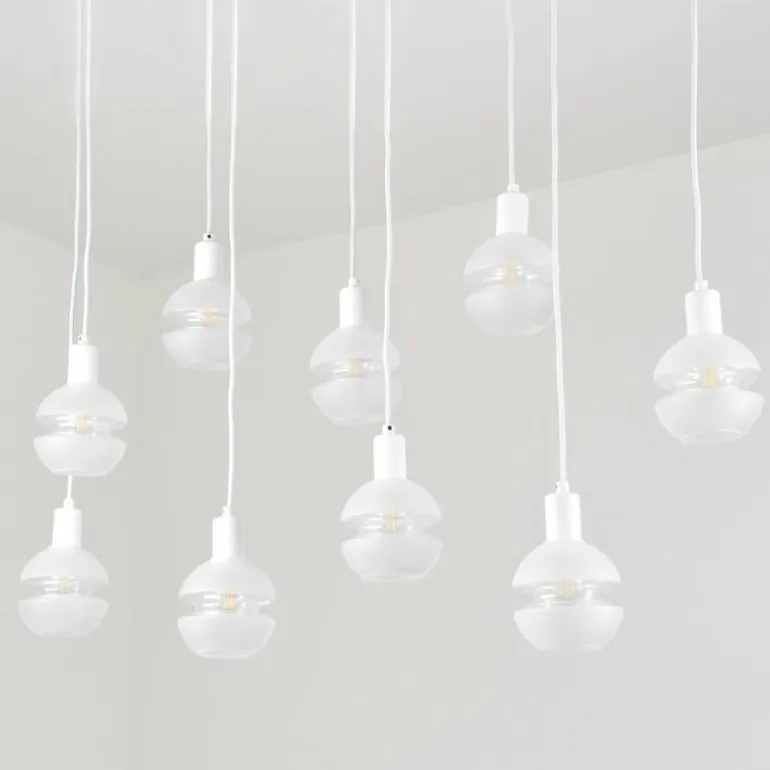 Suspension Ventosa Blanc, 9 lumières