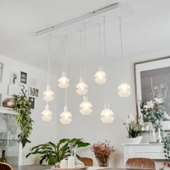 Suspension Ventosa Blanc, 9 lumières