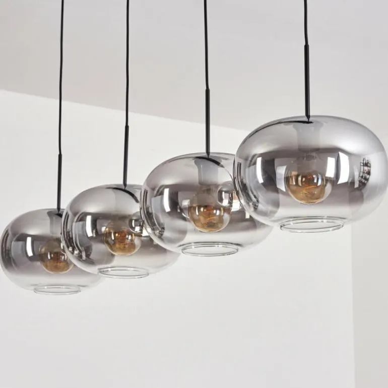 Suspension - Verre 30 cm Apedo Clair, Fumé, 4 lumières