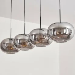 Suspension - Verre 30 cm Apedo Fumé, 4 lumières
