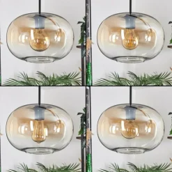 Suspension - Verre 30 cm Apedo Ambre, Clair, 4 lumières