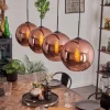 Suspension - Verre 30 cm Koyoto Cuivré, 4 lumières