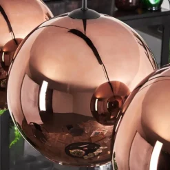 Suspension - Verre 30 cm Koyoto Cuivré, 4 lumières