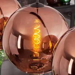 Suspension - Verre 30 cm Koyoto Cuivré, 4 lumières