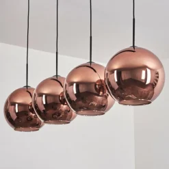 Suspension - Verre 30 cm Koyoto Cuivré, 4 lumières