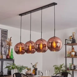 Suspension - Verre 30 cm Koyoto Cuivré, 4 lumières