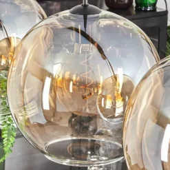 Suspension - Verre 30 cm Koyoto Ambre, Clair, 4 lumières