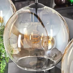 Suspension - Verre 25 cm Koyoto Ambre, Clair, 4 lumières