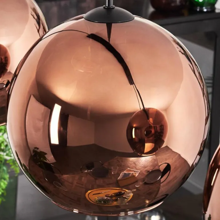 Suspension - Verre 25 cm Koyoto Cuivré, 4 lumières